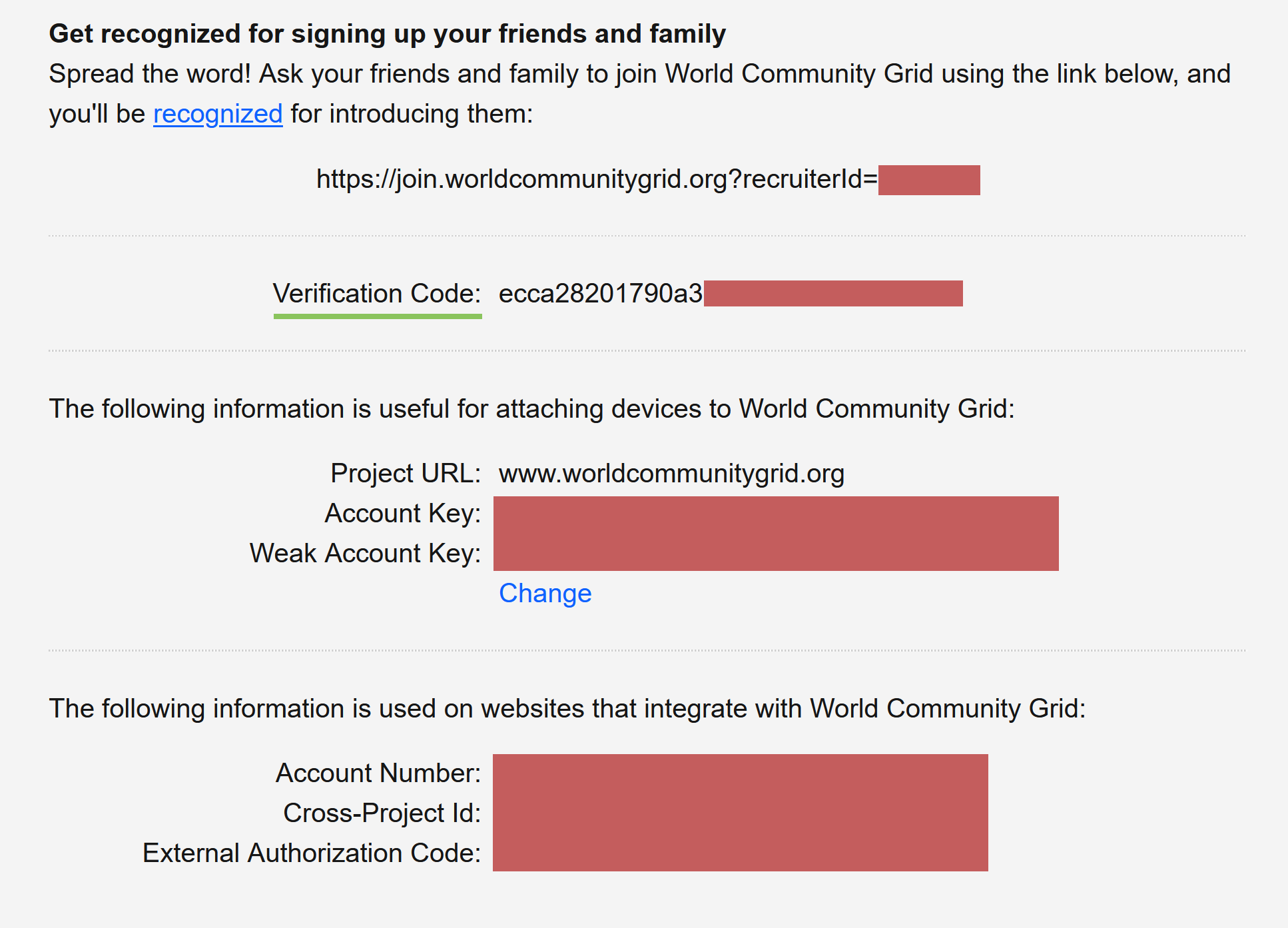 WCG Verification Code example image
